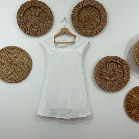 aerie Dresses Aerie Neutral White Short Sleeve Athletic Sporty